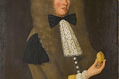 L'homme au citron huile sur toile XVIIe siècle