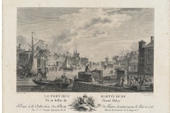 Le port de Saint-Martin vu au dessus du Grand Balay par le sieur Ozanne dans la série des Ports de France, gravure sur papier de Le Gouaz, 1786