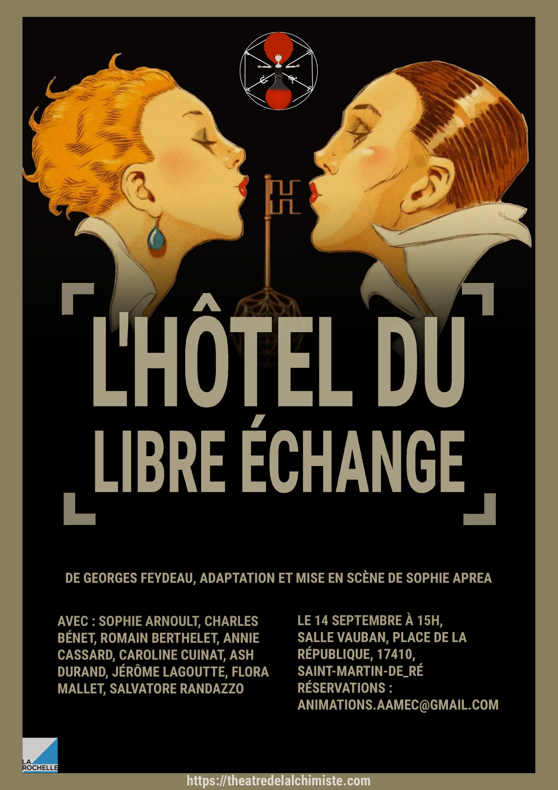 Affiche de la pièce de Georges Feydeau, l'Hôtel du libre échange