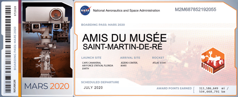 Le « ticket de voyage vers Mars » transmis par la NASA